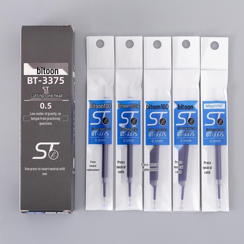 Baitong 0.5mm Universal Black Pen Refill with Gourd Head for Student Exam Practice