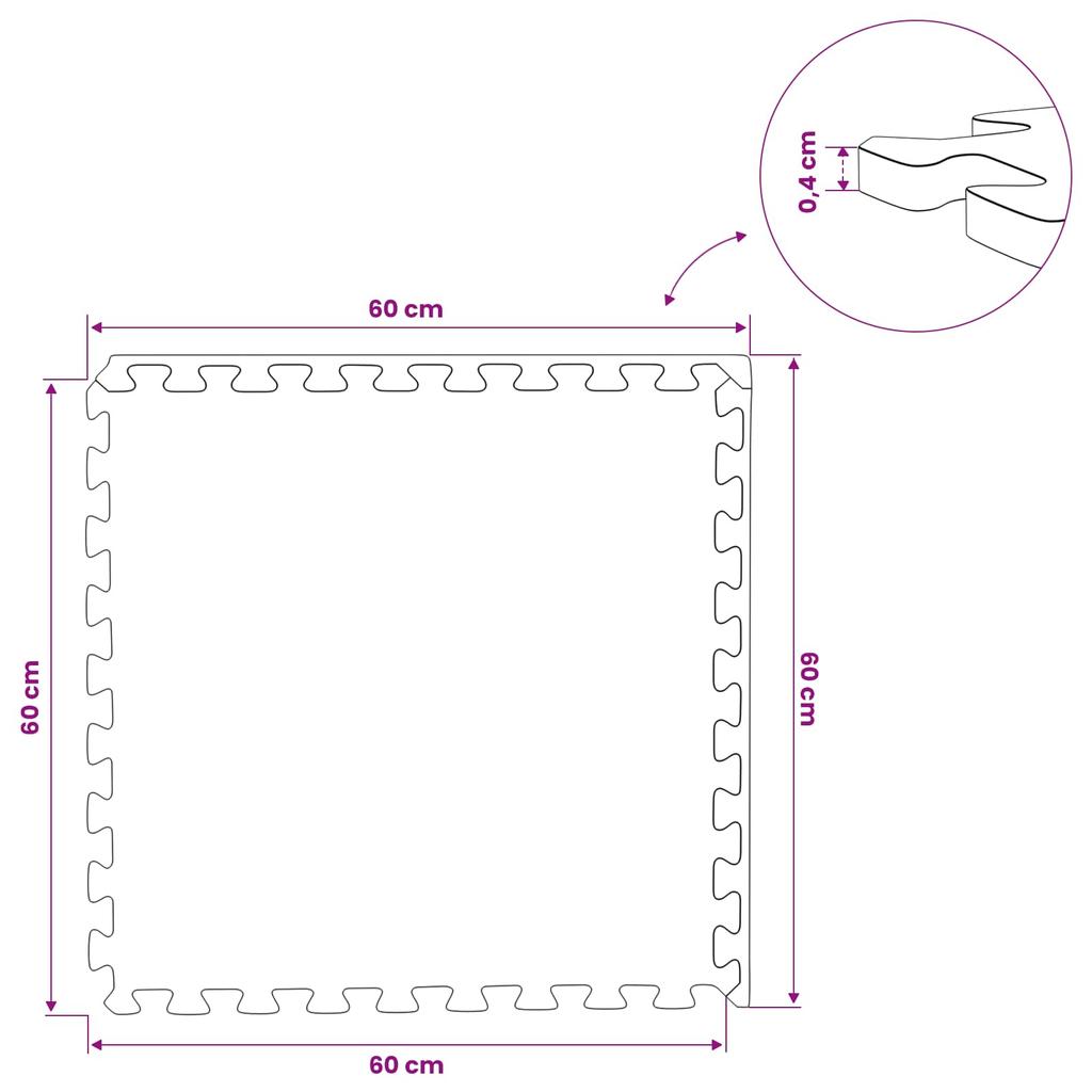 Floor Mats 12 pcs Grey 4.32 m² EVA Foam