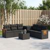 Sofa Set 8 Pieces Black Poly Rattan and Steel