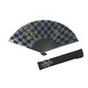 Used [New] [Hasegawa] Kyoto Fan, Checkered Pattern, Chojugiga, Black Dyed, Kyoto Craftsman Handmade Fan, Fan Bag Included, Gift Box 0