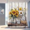 One Sunflower Shower Curtain, Machine Washable, Includes 12 Hooks, Ideal for Decorating a Bathroom Or Bathtub.