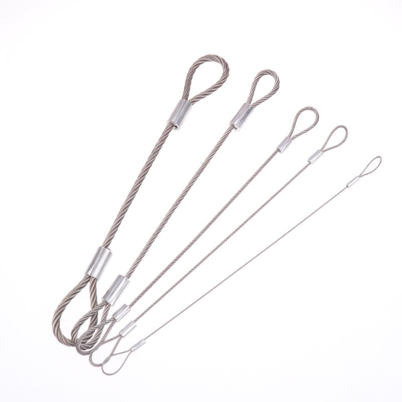 3PCS Safe 20cm Safety Security Cable Wire Stainless Steel Sliver Stage Lights Rope Double Loop Daily