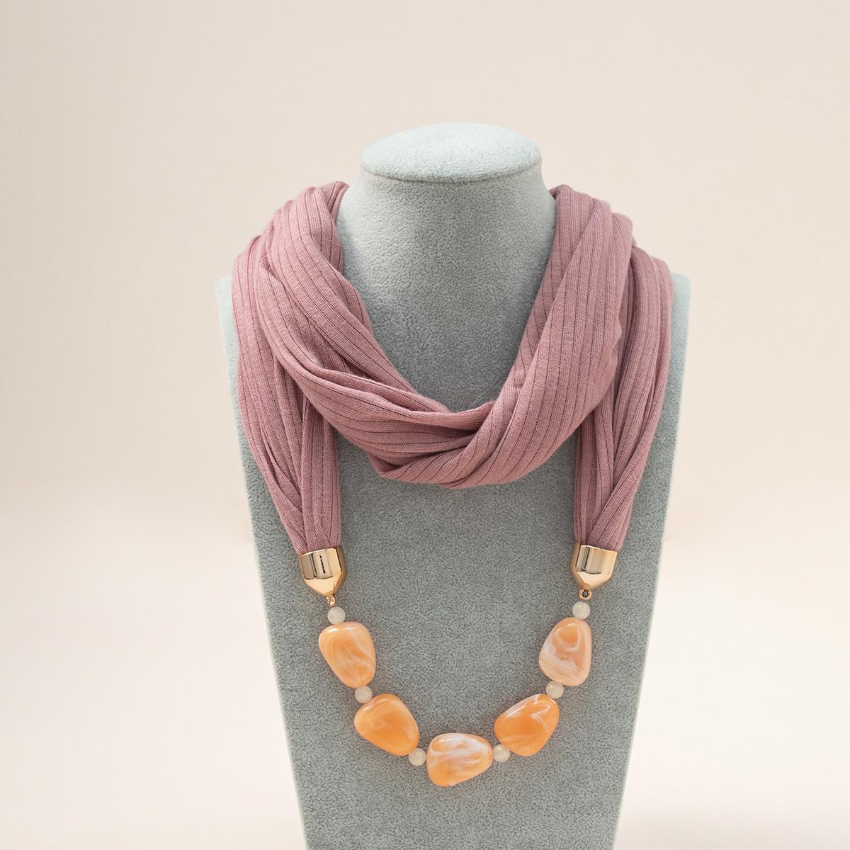 A154 European & American Style Gemstone Pendant Scarf
