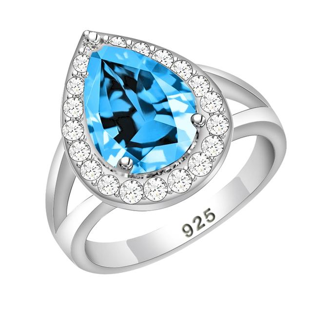 Water Drop Ring Green Cubic Zirconia White Cz For Women Wedding Wedding /Engagement /Party /Gifts Ring