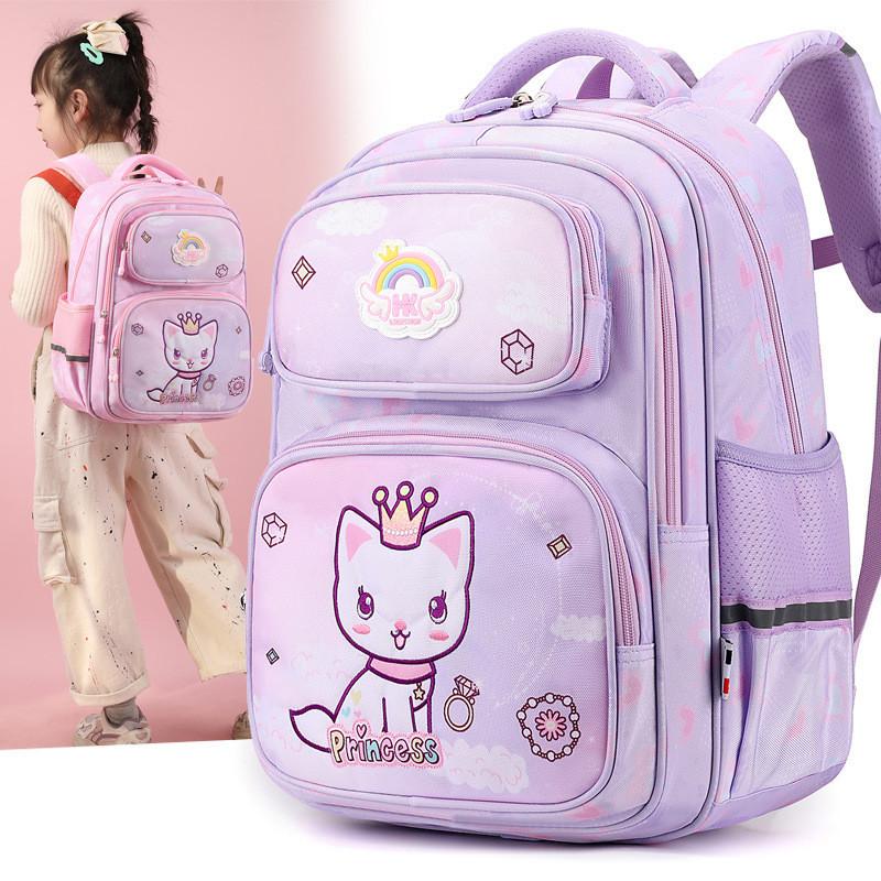 Cool Modern Nylon Book Bag For Big Class Elementary Kids Breathable And Spine-protecting