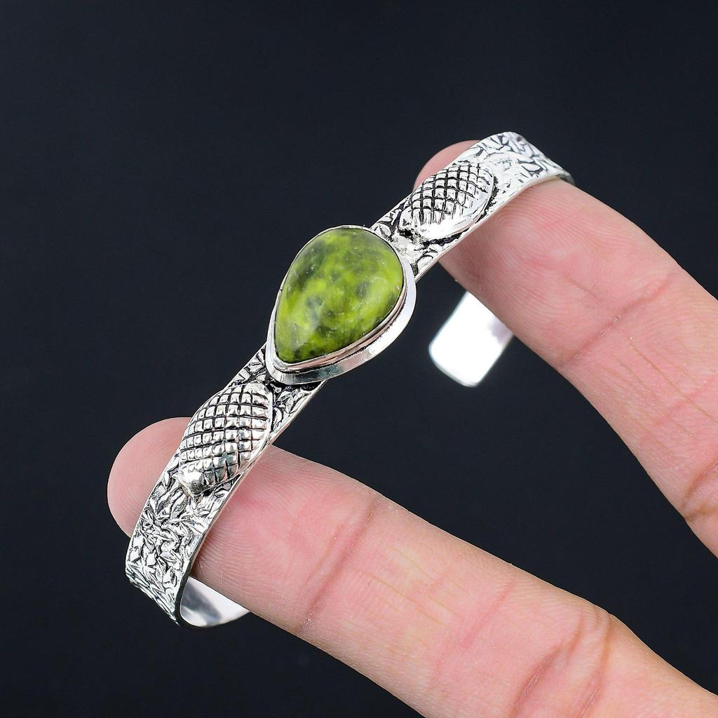 925 Silver Pear Natural Gogunjula Artisan Mother Trendy Wedding Bangle Jewelry