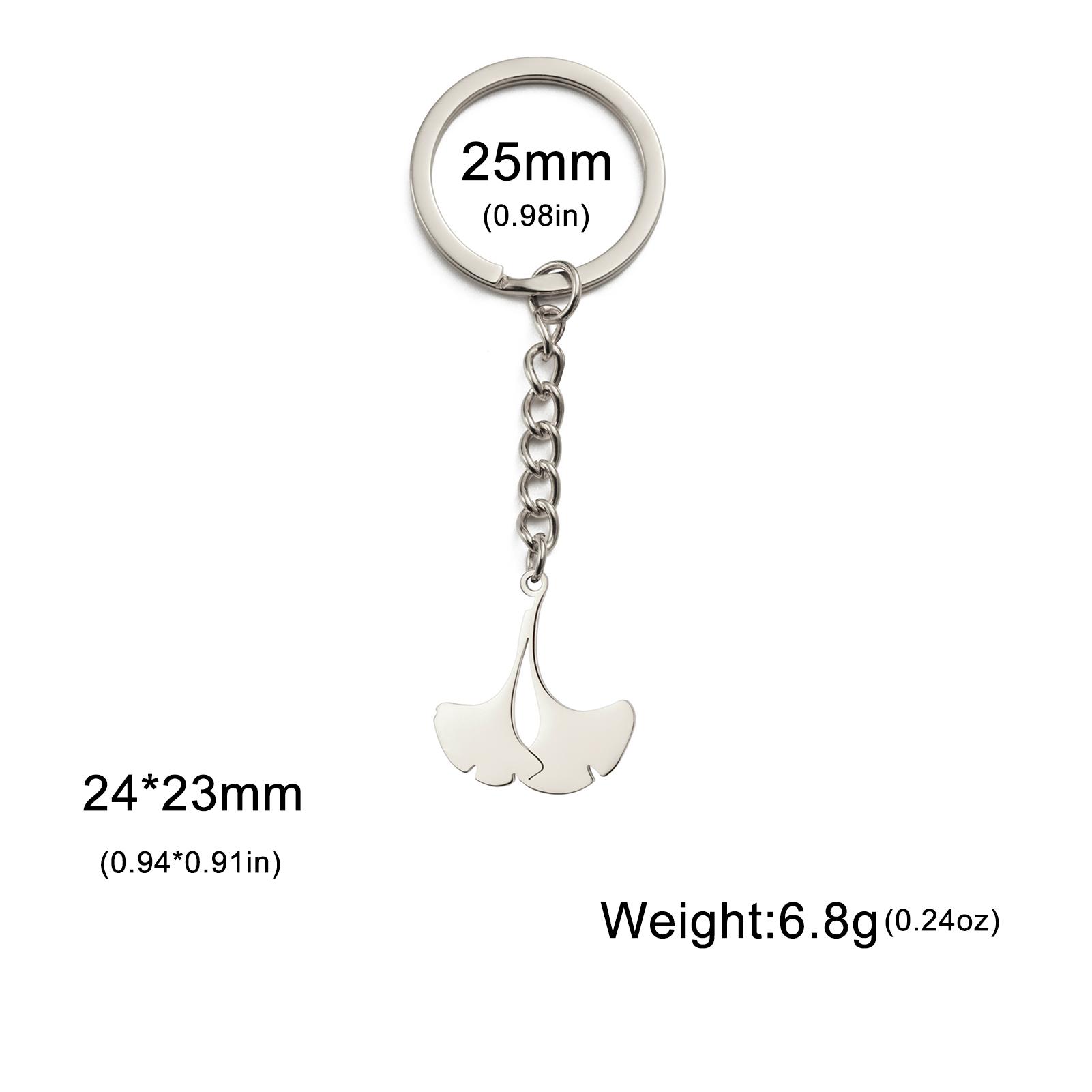 Skyrim Ginkgo Leaf Pendant Keychain Stainless Steel Women s Exquisite Fashion Leaf Car Backpack Keychain Christmas Jewelry Gift серебряный