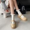 Thick-soled 2025 Spring Wind Round Head Single Shoes Mary Jane Retro Small Leather Shoes Women's New Thick Heel