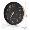 12 Inch Modern Plastic Stylish Non Ticking Silent Analog Wall Clock for Home, Living Room, Bedroom, Office, and Kitchen (Black & Rose Gold)