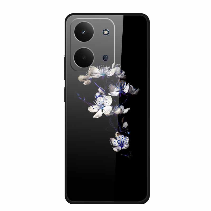 Glas-Rückseite für Redmi 15C 4G Hülle 15 C Niedliche Cartoon-Hülle aus hartem gehärtetem Glas mit weichem Stoßfänger für Redmi 15C Hüllen Coques Fundas