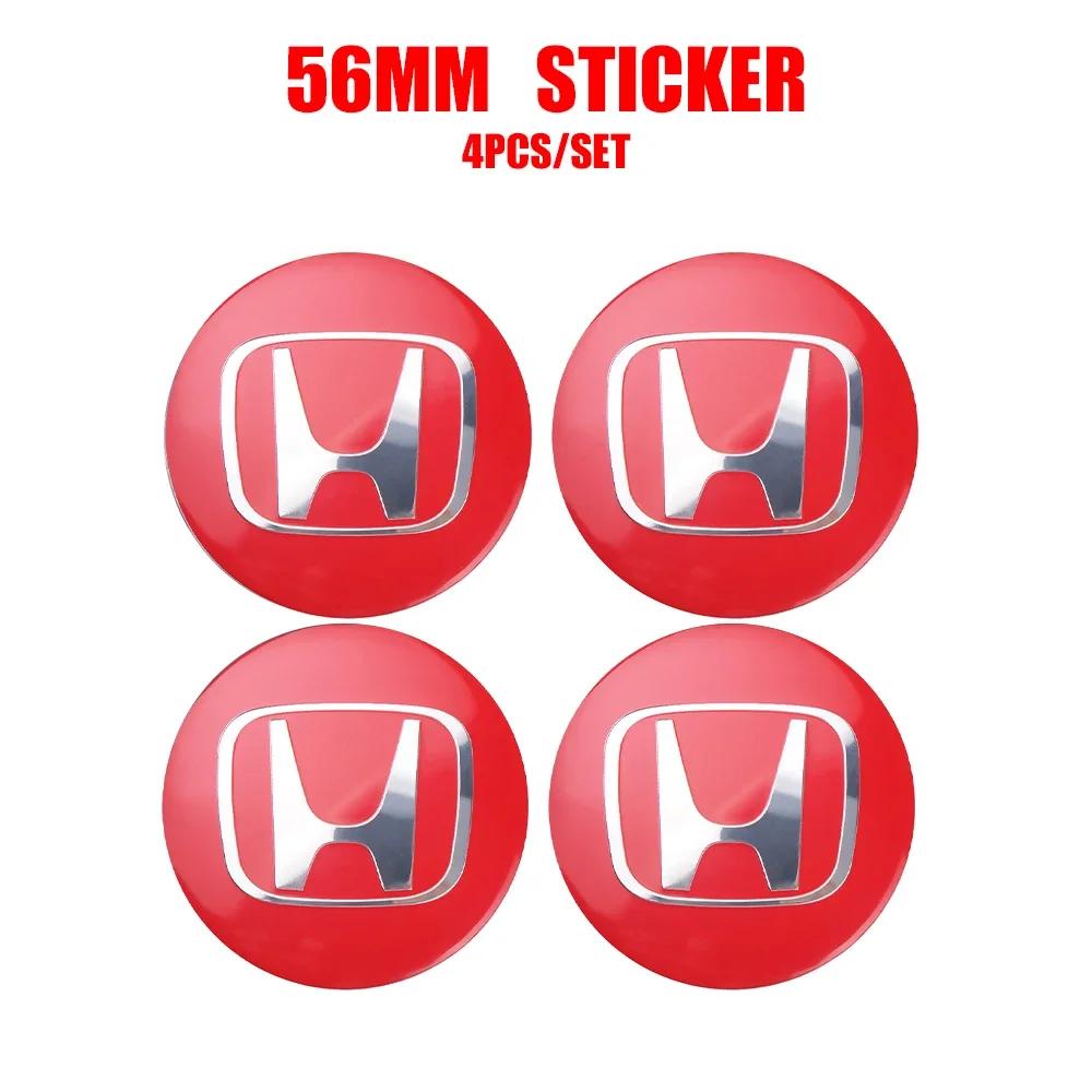 56/58/60/59mm for Honda Type R Type S VTEC DOHC Modulo Vezel Legend Si RR Insight Car Wheel Center Hub Caps Auto Accessories