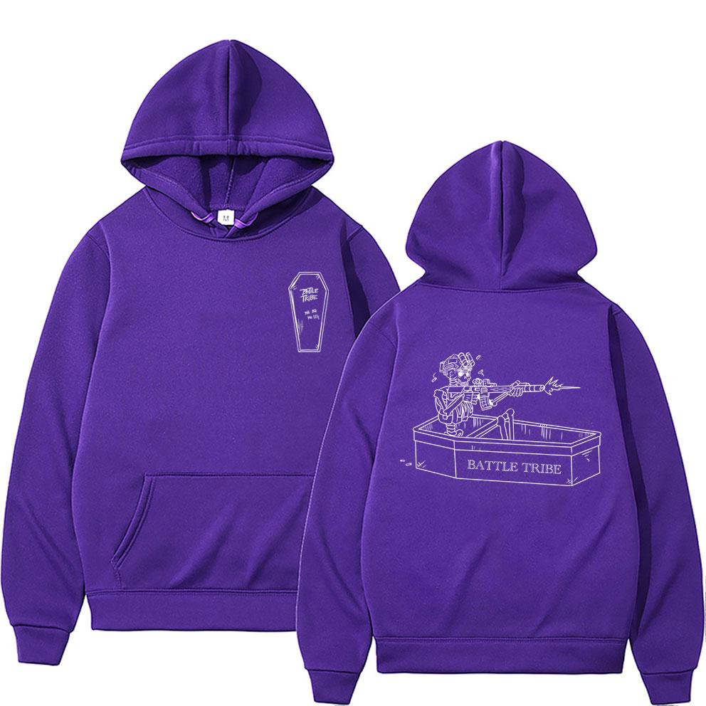 Battle Tribe From The Grave Pull Over Print Hoodie Men Vintage Casual Fleece Sweatshirt Male Fashion Oversized Hoodies