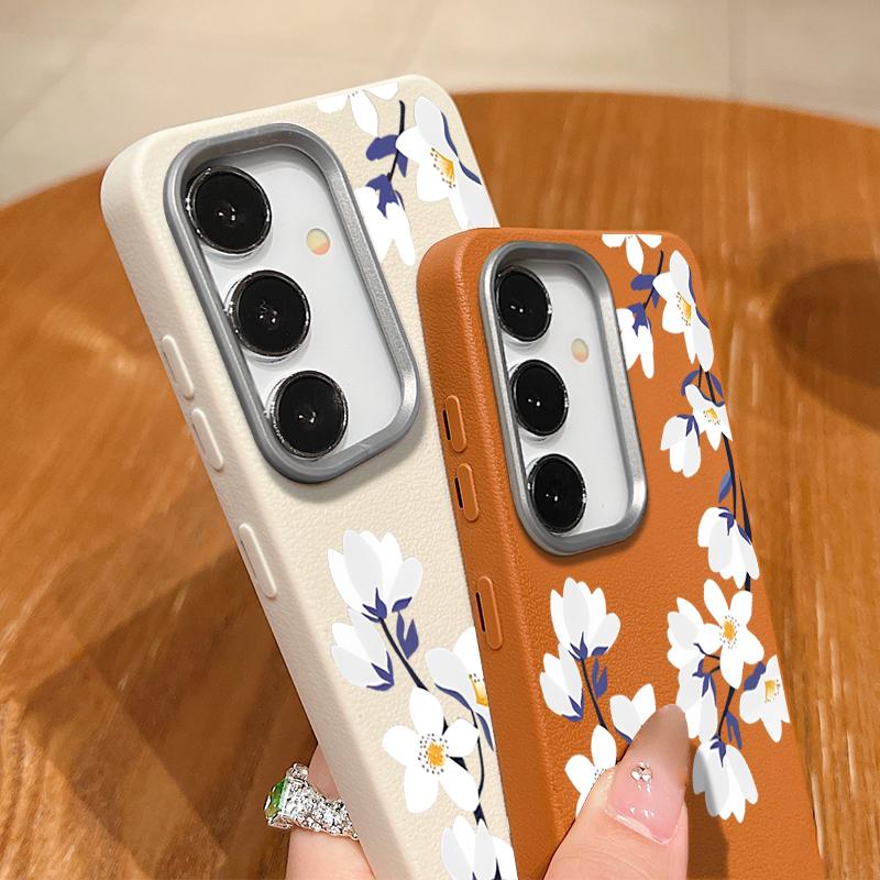 S25 Ultra Case Magnolia White Flower Cover For Samsung Galaxy S25 Ultra Capa S24 Ultra S22 Ultra S23 Plus S21 FE S20 5G Capa