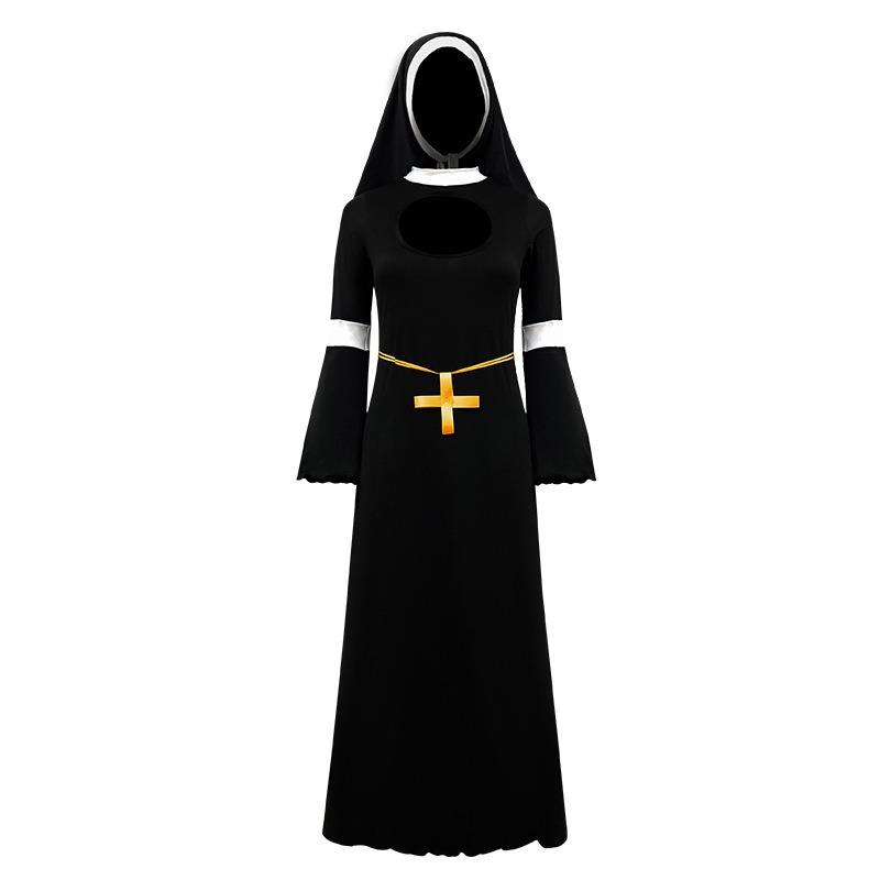 Ladies Halloween Costume Costume Masquerade Cosplay Nun Costume Stage Show Costume Set
