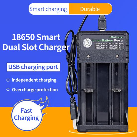 Pil Şarj Cihazı Çok Fonksiyonlu Bağımsız Şarj Çift Yuvalı 4.2V USB Akıllı Pil Şarj Cihazı 18650 18500 14500 26650 için Test Kapasitesi