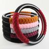 Bling Bling Steering Wheel Cover Universal Luxury Plush Belt Crystal Rhinestone Non-Slip Wheel Protective Cover Women's Girls New 15 Inches Gray