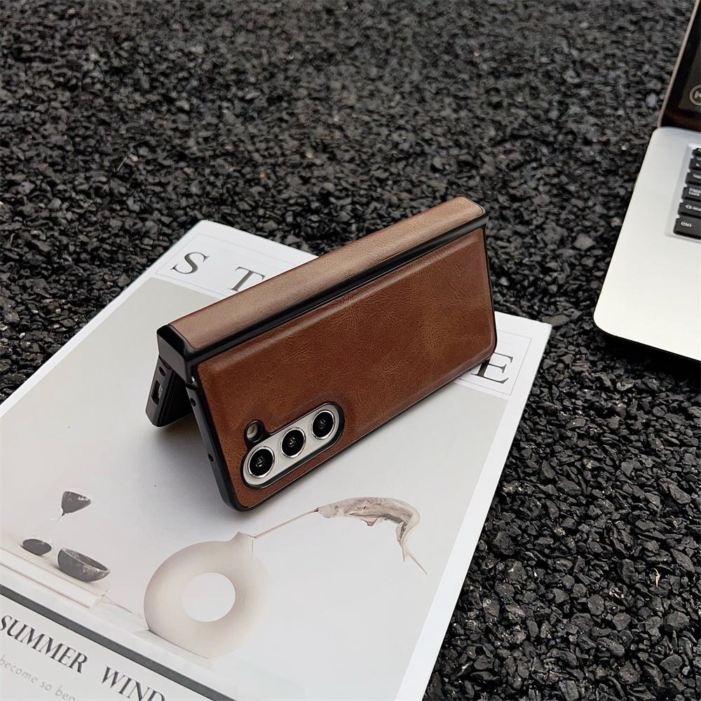 For Samsung Galaxy Z Fold 7 6 5 4 3 5G Case Folding Hinge Business PU Leather Shockproof Cover  For Galaxy ZFold6 ZFold7 Fold5