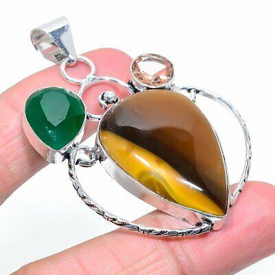 

Tiger Eye Gemstone Handmade 925 Sterling Silver Gift Jewelry Pendant 2.36 E1t22