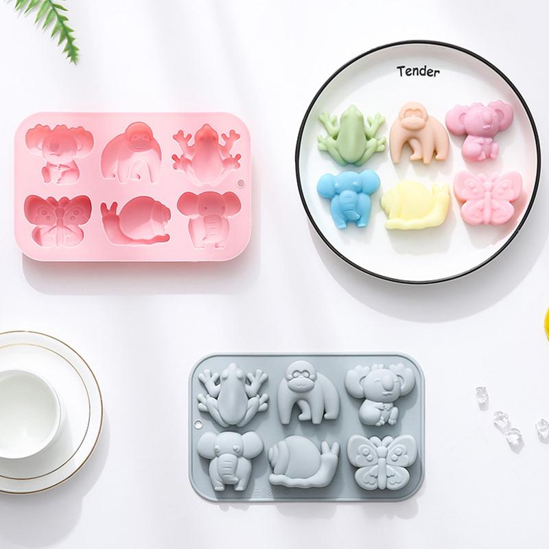 Chocolate Mold Elephant Monkey Frog Silicone Mold For Cake Gummy Jello Ice Cube Crayon, Cake Decoration Soap Mold
