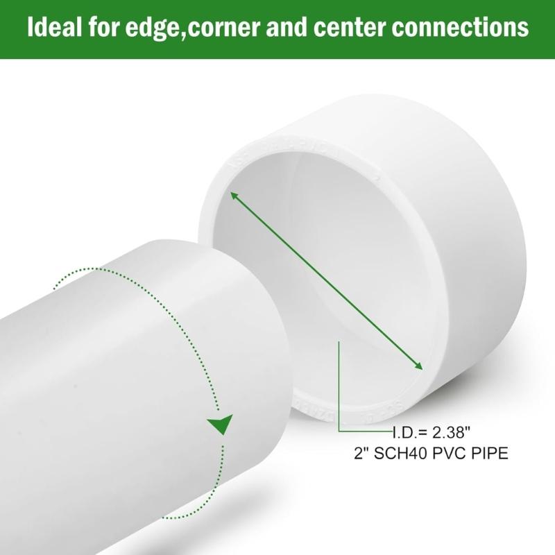 24Pcs Multipurpose SCH40 PVC End Caps for 3/4 Inch 1 Inch 1 1/4 Inch 2 Inch Pipes Sturdy Pipe Cover Accessories