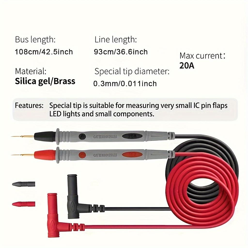 100cm Electrical Multimeter Test Leads Universal 1000v 10A Probe Multimeter Test Leads For Digital Multi Meter Tester Lead Prob