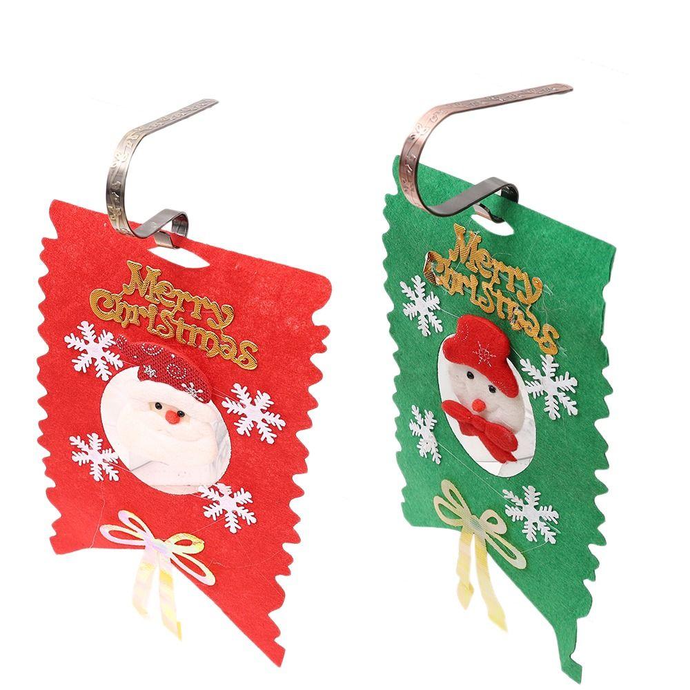 Adjustable Christmas  Hanging Hook Nail-free Christmas Stocking Hangers Xmas Party Supplies   Door