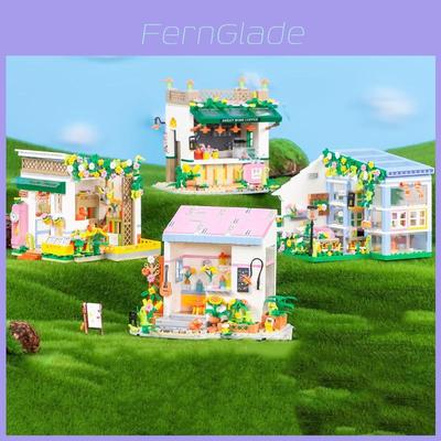Cafe Street Scene Building Blocks For Girls Plastic Abs Material