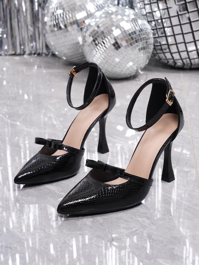 Women's Pointed Toe Bow Strap High Heels: Spring & Autumn Collection
