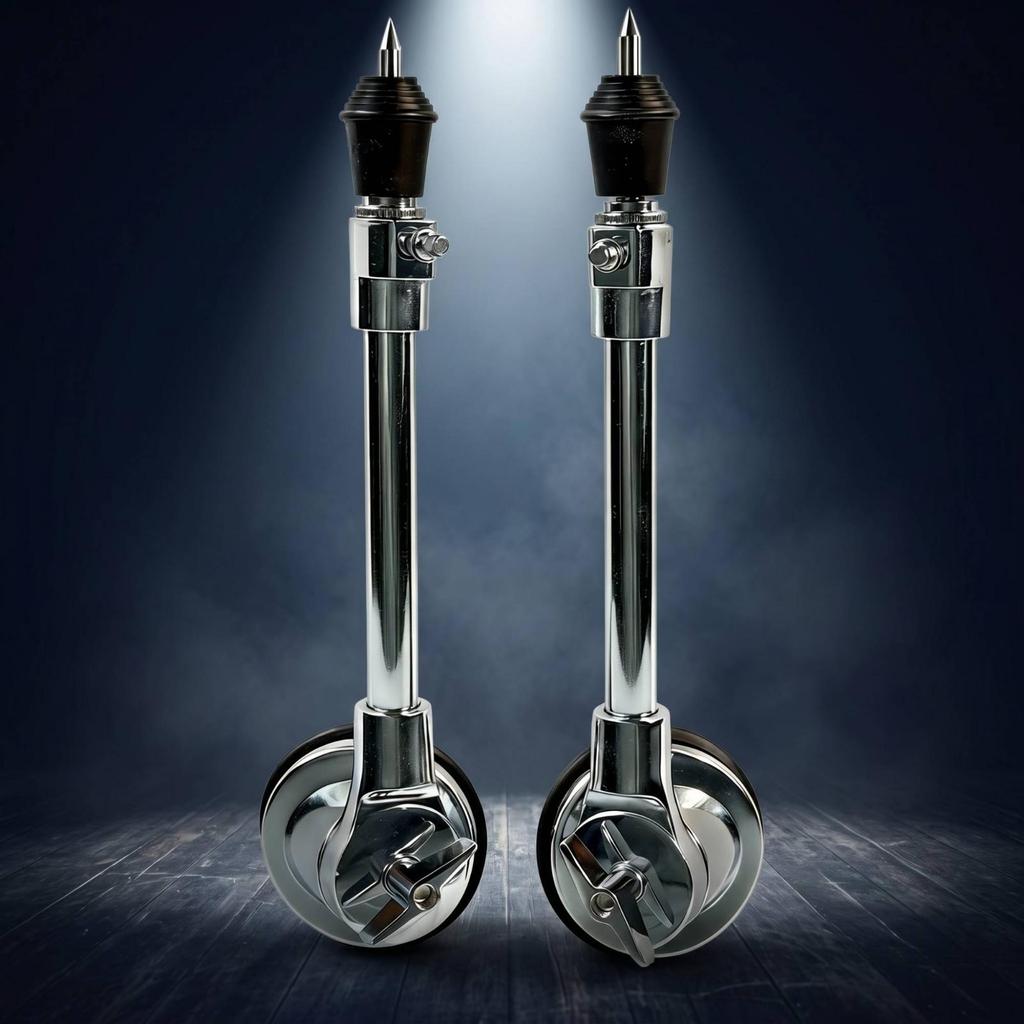 2 Pieces Drum Leg with Caster Bass Mobile Hardware for Drummers, Percussionists, Stage,