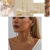 Modern 2023 Gold Plated Geometric Crystal Stone Heart Tassel Earrings For Women