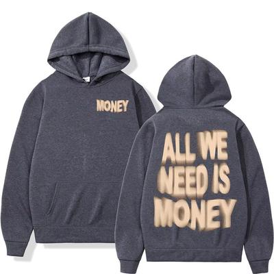 Wir brauchen nur Geld für Herbst- und Wintermodelle Hoodies Herren Damenmode Harajuku Sweatshirts Warm Langärmlig
