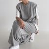 New Arrivals Open Run Sleeveless Vest Round Neck Cotton Wide Pants Set
