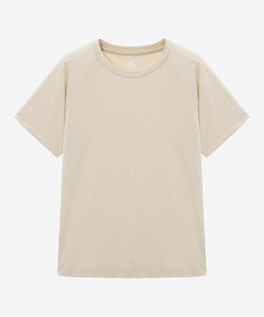 BASIC HOUSE Women'S Cool Breeze Raglan Round Short Sleeve T-Shirt Beige Lzts3223 (A Type)