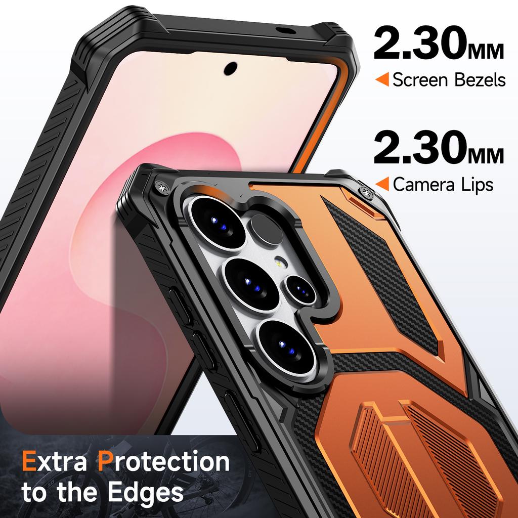 For Samsung Galaxy S26 Ultra Magnetic Case Rotating Kickstand PC + TPU Shockproof Drop-proof Phone Cover