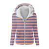 Women's Fashion Printing Sweatshirt Loose Hooded Plush Zip Up Jacket Top
