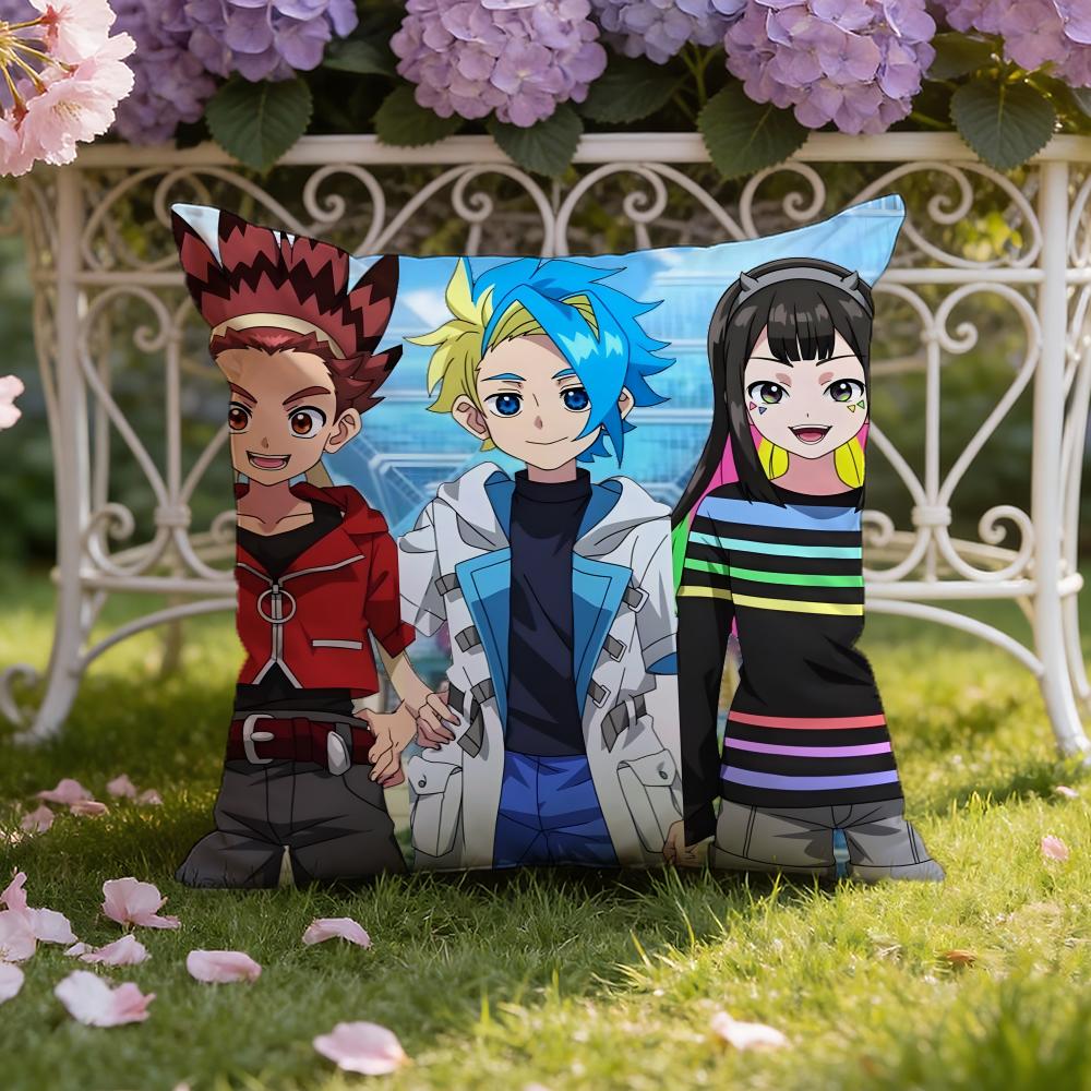 Anime B-Beyblade Cartoon Cushion Cover Home & Car Dual-Scene Pillow Cover: Reversible for Premium Comfort
