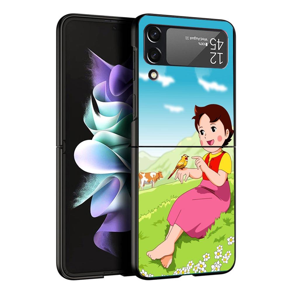 

Heidi Cute Cartoon Black Phone Case For Samsung ZFlip7 ZFlip6 ZFlip5 ZFlip4 ZFlip3 5G Hard Protective Galaxy Z Flip 3 4 5 6 7 Samsung Z Flip 3