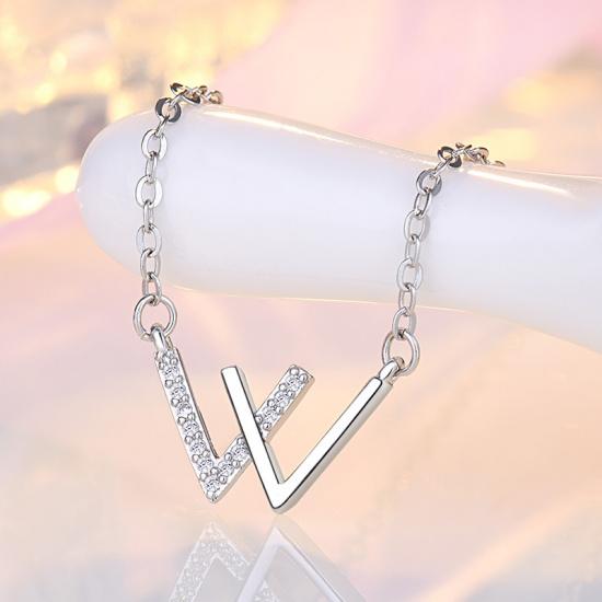 925 Sterling Silver Moon Necklace Pendant Zircon For Women Fashion Exquisite Student Girlfriend Jewelry Accessories Heart GiftGood Product