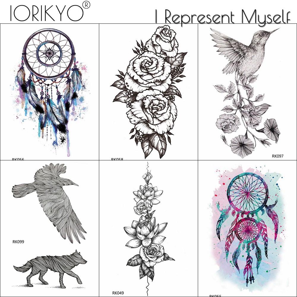 Buy 1pc Iorikyo Black Rose Flower Temporary Tattoo Women Arm Dreamcatcher Tatoo Men Fake At Affordable Prices Free Shipping Real Reviews With Photos Joom