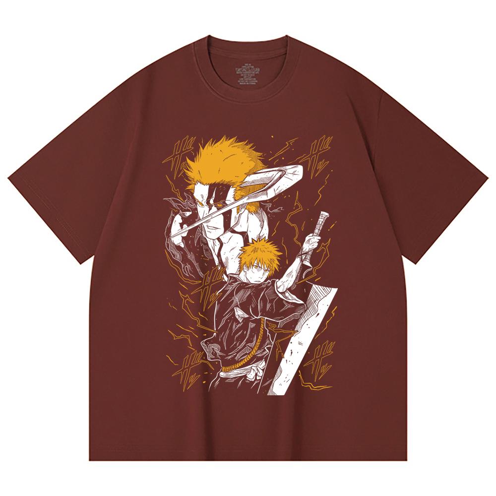 230 Gsm 100% Cotton Bleach V2 Ichigo Print Unisex Heavy Cotton T Shirt