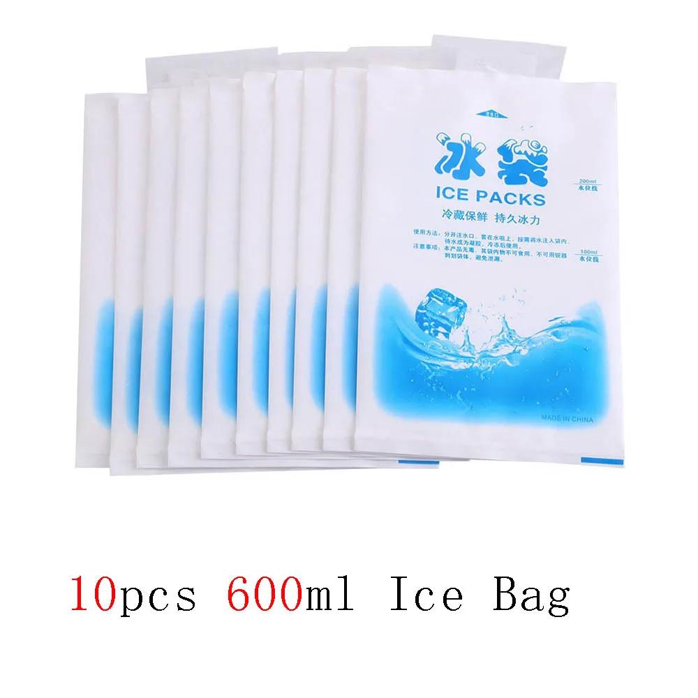 100ml-600ml 10 peças/conjunto Bolsa de gelo reutilizável Gelo seco Gelo Gelo Gelo Bolsa térmica isolada para lancheira Bolsa de piquenique Primeiros socorros Alívio da dor
