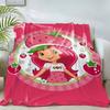 Kniedecke Wohndecken für den Winter Mikrofaser Übergröße Baby Leicht Fleece Bett Sofa Dekoration Erdbeerkuchen-Erdbeeren-P