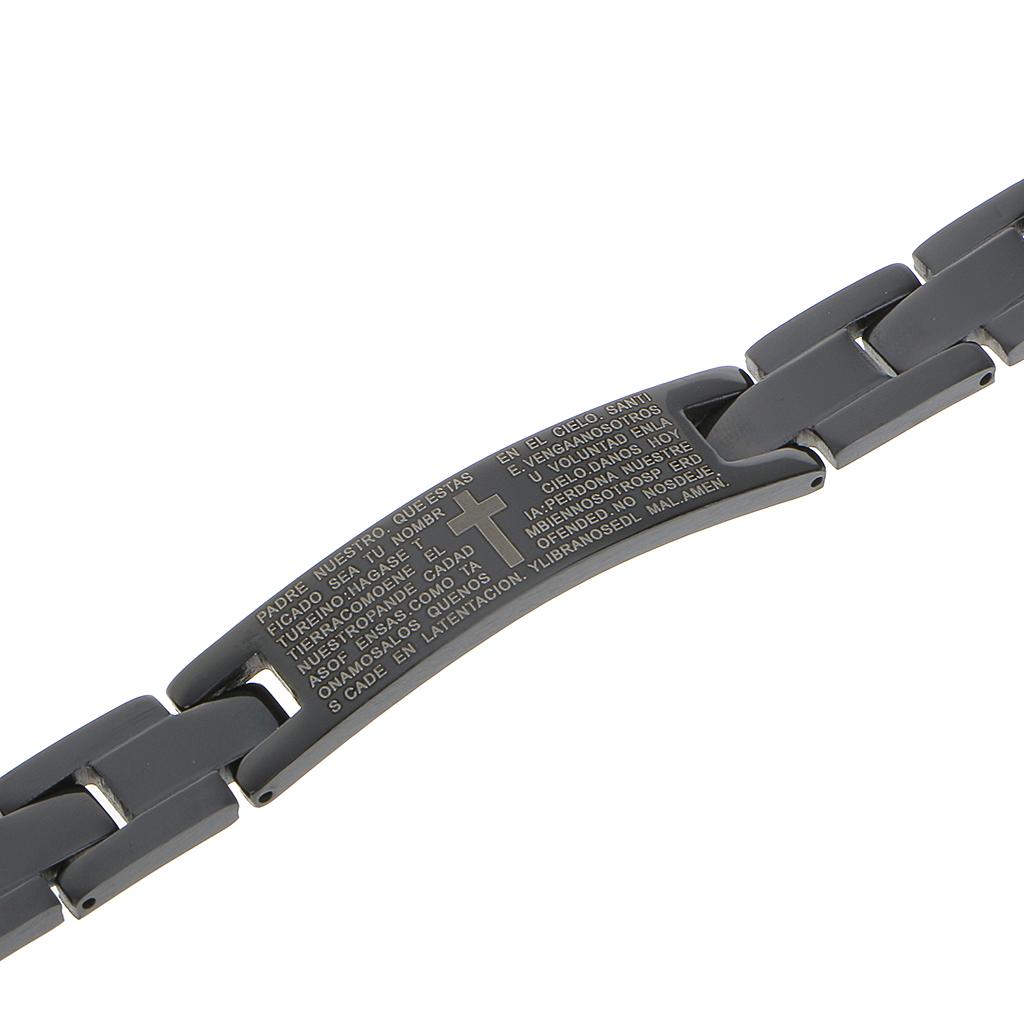 Scripture Stainless Steel Bracelet for Men Black