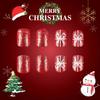 Christmas Snowflake French Nail Set Press on Nails Square Short False Nail Easy Wear for Holiday Parties and Gatherings
