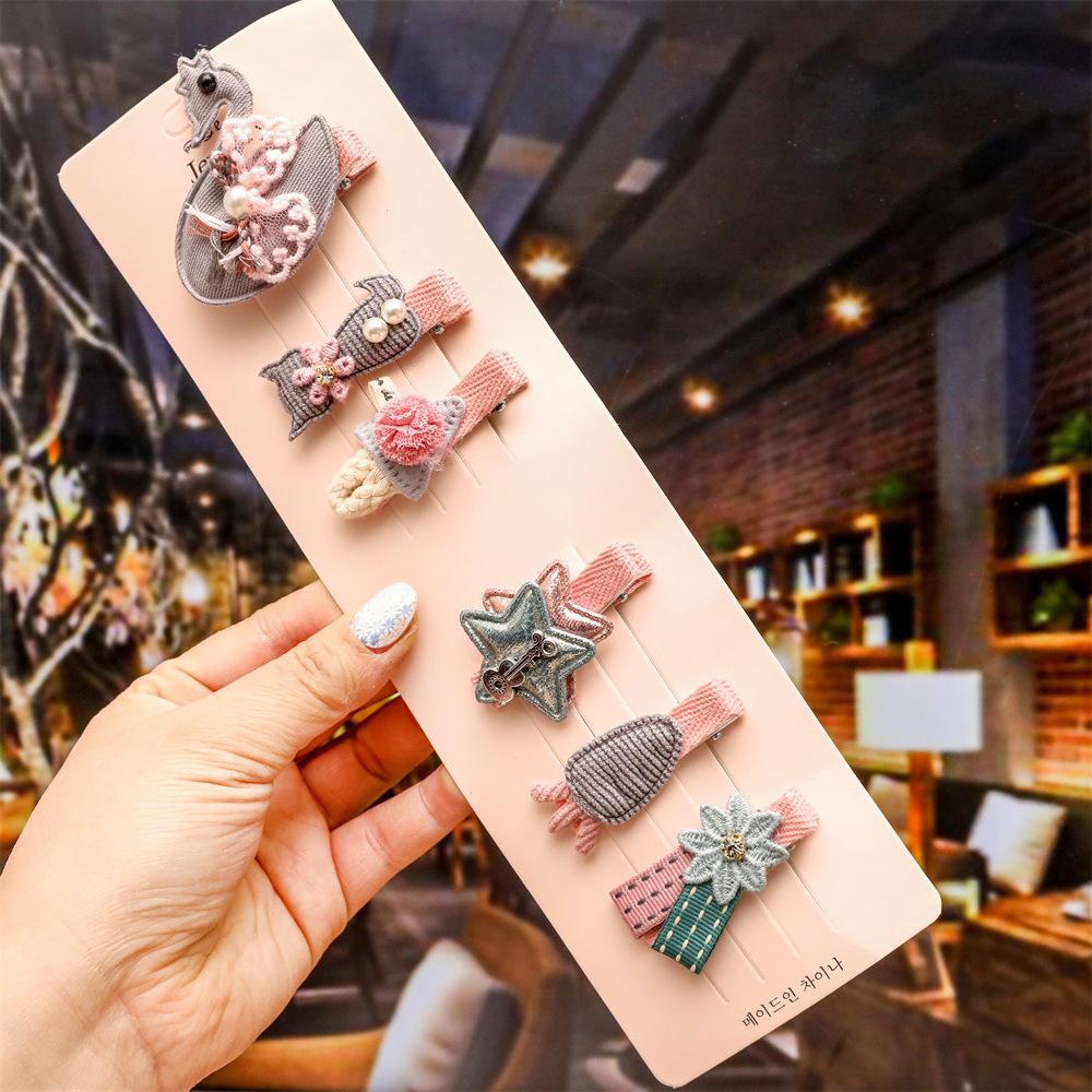 Kawaii Cartoon Princess Children Hairpins Set Girls Kids Flower Hair Clips Pin Accessories Barrettes Hairclip Headdress Headwear