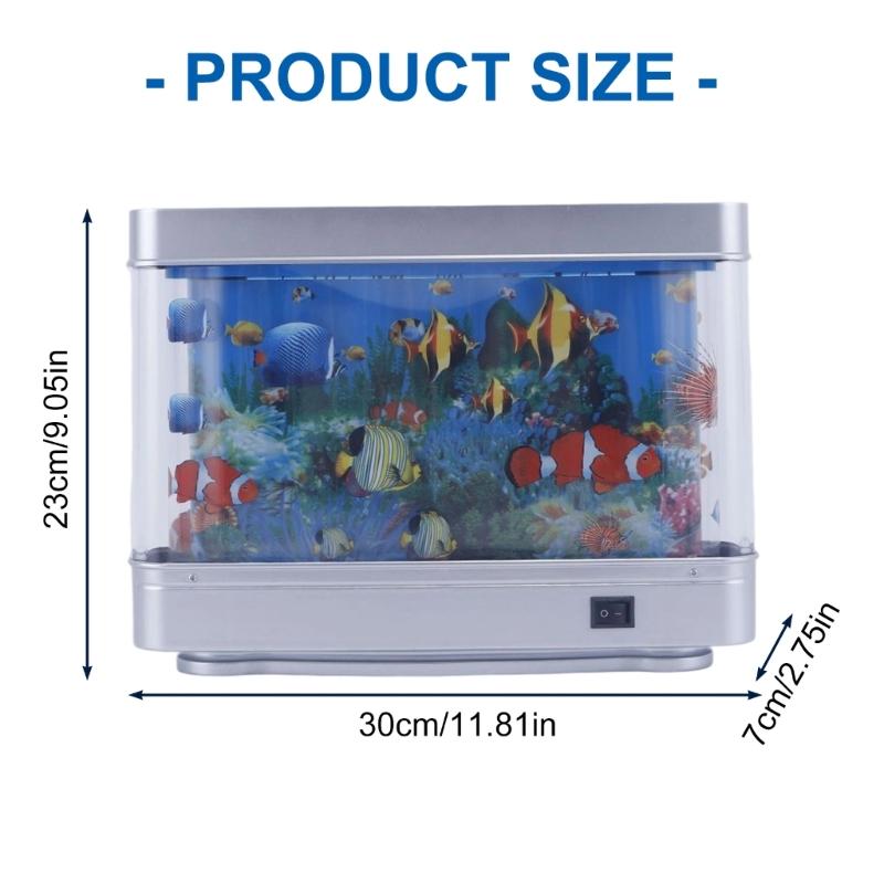 Baby Aquarium LED Fish Lamp For Bedroom And Office Virtual Ocean Moving Fish Light Ideal Gift For Kids And Cats
