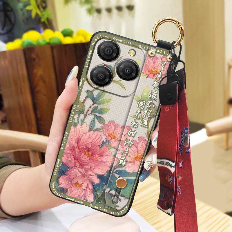 Husă de telefon cu brățară anti-șoc pentru Blackview Shark9 5G, curea de mână, suport, husă moale, capac spate, inel rezistent la murdărie