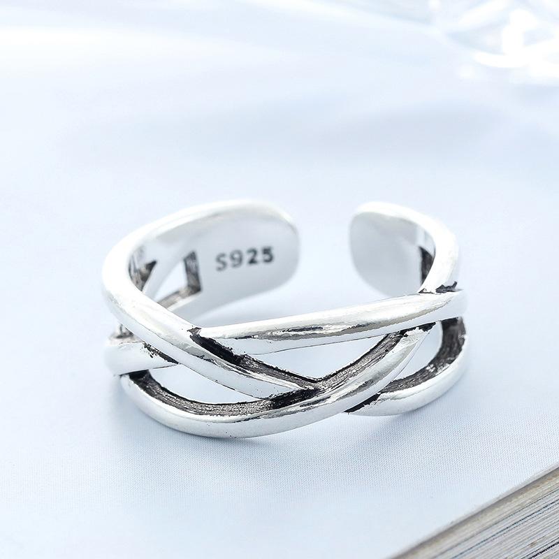 925 Silber Überlappende Damenringe Ehering Party Hochwertiger Schmuck Damen Accessoires Schmuck Allergieprävention