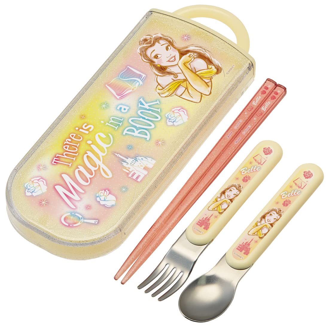 

Skater Набор Трио и Дисней Размер для Сделано в Палочки для еды, Ложка, Вилка, Белль, 23, Девочки, Антибактериальный, Япония, TACC2AG-A