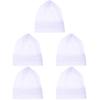 5Stk Atmungsaktive Baumwoll Schlafhaube Weiß Komfort Bonnet Für Damen